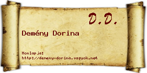 Demény Dorina névjegykártya