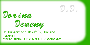 dorina demeny business card